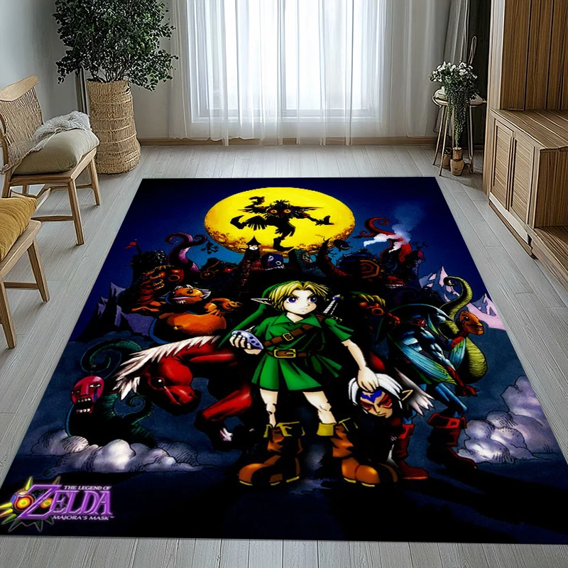 Alfombra Antideslizante Retro de Zelda con Diseño de Link para Sala de Estar, Alfombra Suave para Dormitorio, Sala de Juegos Infantil, Sofá, Decoración del Hogar, Tapete de Entrada