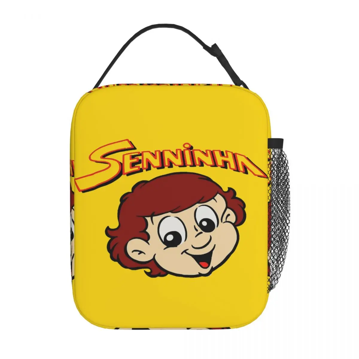 Senninha Ayrton Senna Cartoon Product Insulated Lunch Bag For Outdoor Storage Food Boxes Portable Thermal Cooler Lunch Box