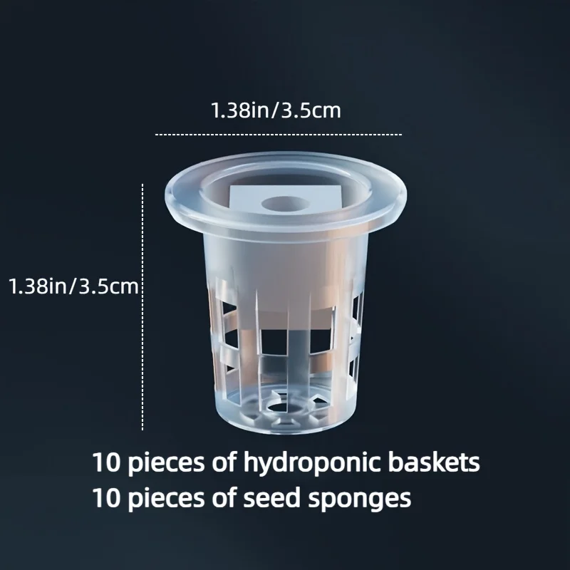 10pcs Hydroponic Seedling Basket Set (Includes 10 Planting Baskets + 10 Seedling Sponges)|Seed Stabilization to Prevent Drifting