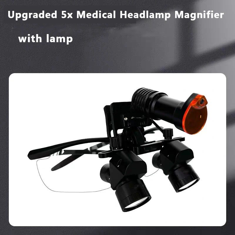 Dental Medical Oral Corner 5X Magnifier Ophthalmology ENT Orthopedics Dental Surgery Medical Head Mounted Optical Glasses