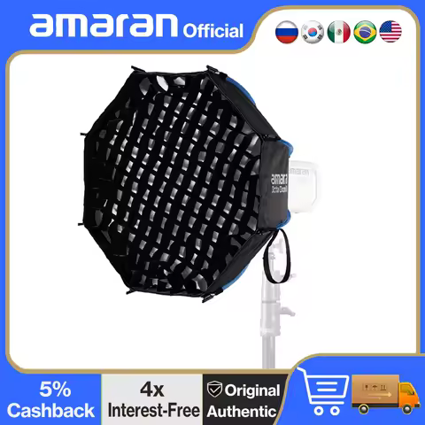 Amaran Octa Dome 60 Quick Release Octagonal Softbox with Honeycomb Grid for Amaran 300c 150c 200xS 60xS 300x 600x Pro by Aputure