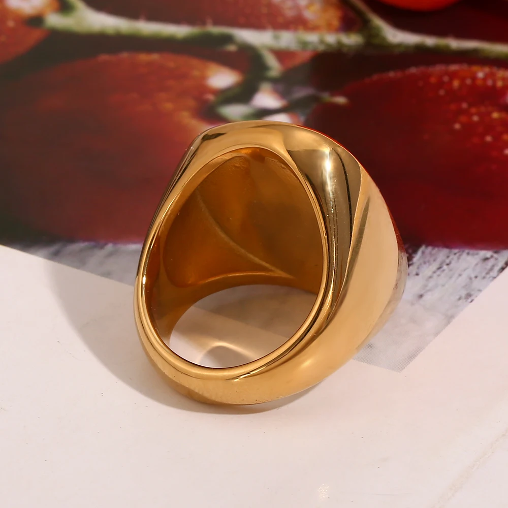 MamacitaSlay Elegant Minimalist Irregular Shell Stainless Steel Rings Woman Gold Plated Luxury Quality Jewelry Gifts For Women