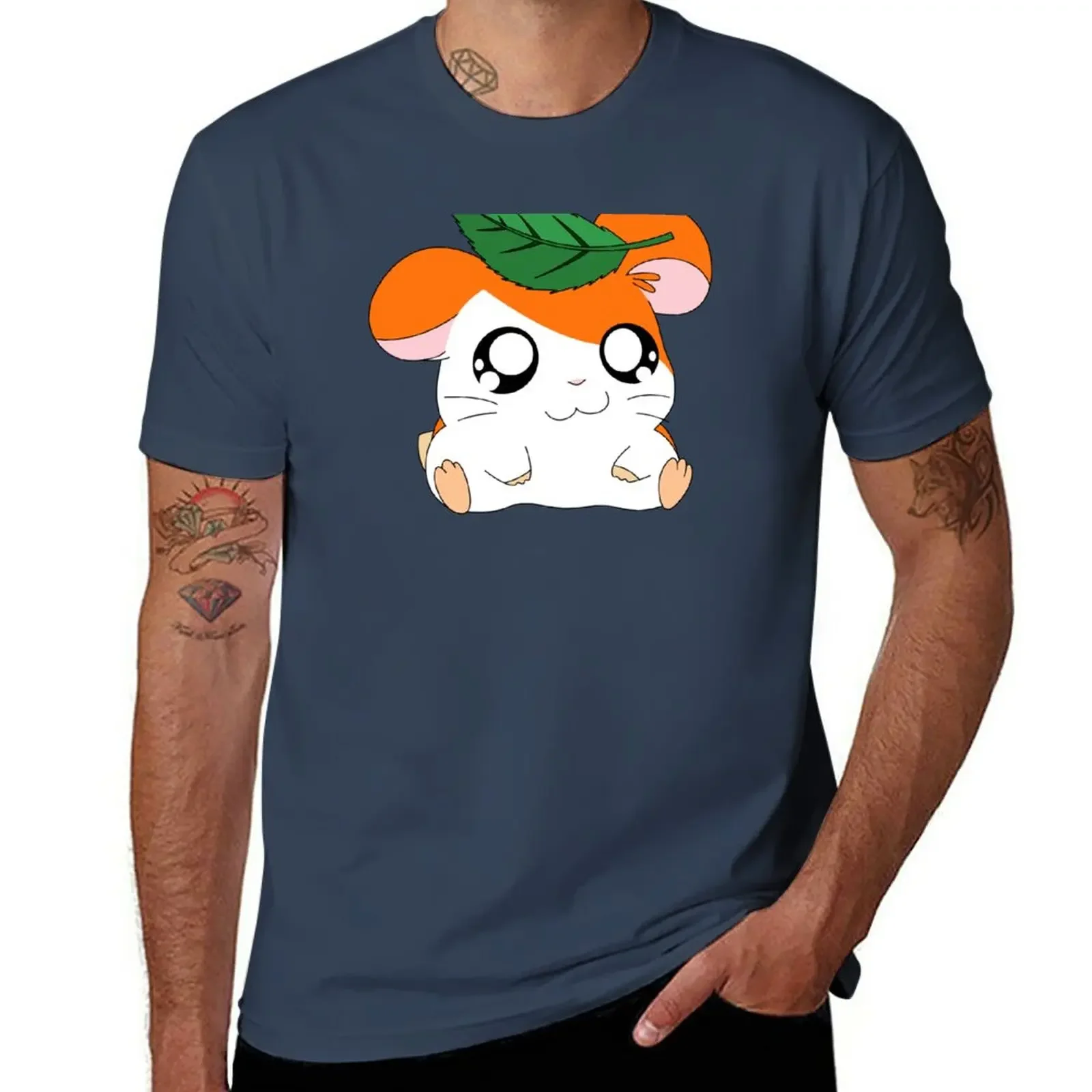 Hamtaro with Leaf T-Shirt Aesthetic clothing sports fans vintage clothes t shirts men