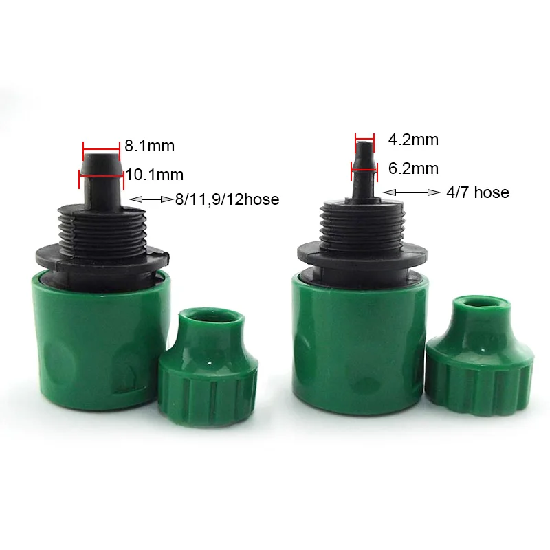 Garden Water Hose Connector 4/7mm 8/11mm 4/7 Hose Coupling Quick Adapter Diy Drip Irrigation Automatic Plant Watering System F2