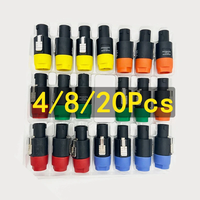 

4/8/20pcs Twist Lock 4 Pole Speakon Adapter Connector for NL4FC NL4FX NLT4X NL2FC Professional Audio