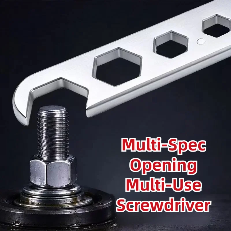 TINSOL 7-in-1 Multifunctional Angle Grinder Wrench with 4 Prong Pin Spanner Multiple Hex Holes Press Plate Removal Repair Tool
