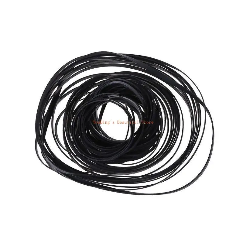 

N0HE 3mm Wide Flat Cassette Tape Machine Belt Assorted Common Belt for Recorder Repeater DVD Drive Rubber Belt