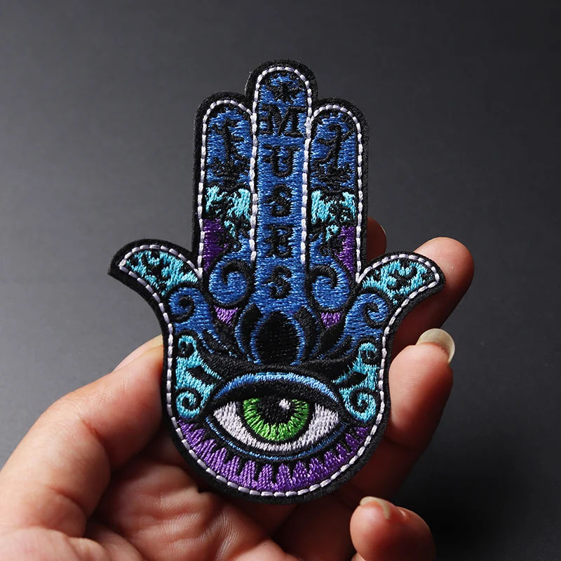 Yoga palm size: 9x6.9cm Embroidered Patch Iron on Sewing Applique Cute Fabric Clothes Shoes Bags DIY Decoration