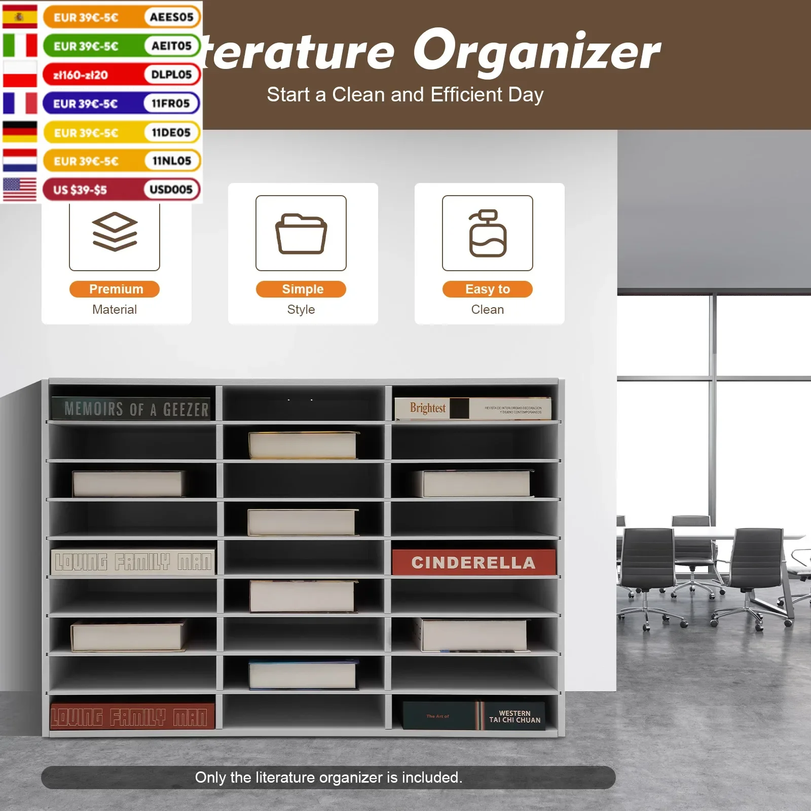 Literature Organizers, 27 Compartments Mail Sorter Organizer, Office Mailbox, Student Mailboxes for Classroom Office Home