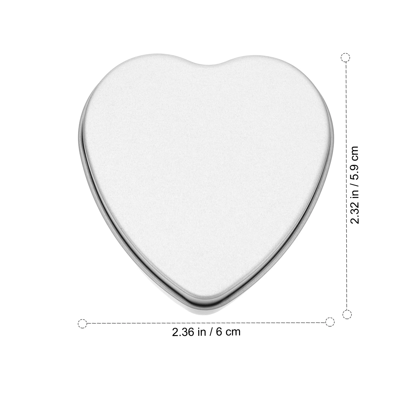 

6Pcs Silver Heart-Shaped Tinplate Containers Suitable for Candle Making DIY Crafts Storage of Small Items Durable