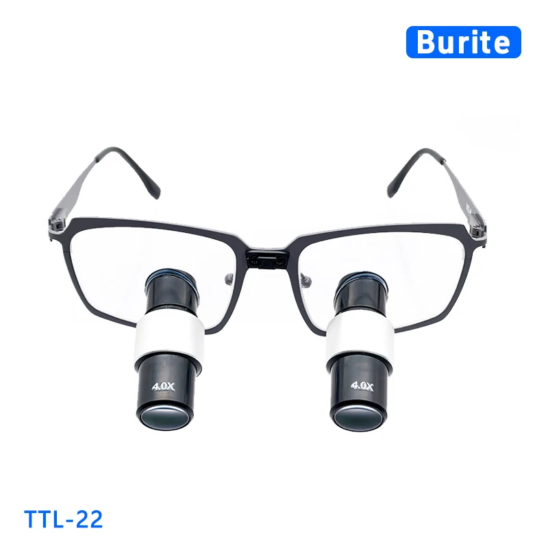 

Бинокулярные лупы Burite 22 TTL Kepler с призмами, настраиваемые для стоматологических и хирургических операций, 4X/5X/6X, IPD, для коррекции близорукости, с пластиковыми линзами и титановой оправой