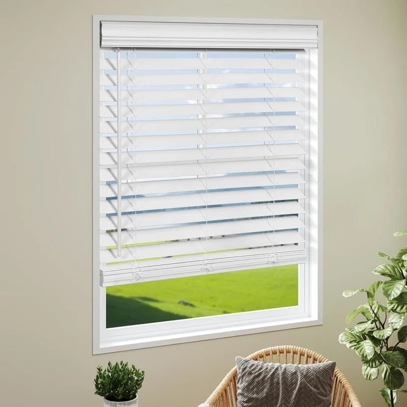 مواد أمان المورد الصيني سهلة التركيب ستائر خشبية يدوية لاسلكية مقاس 2 بوصة للنافذة #4