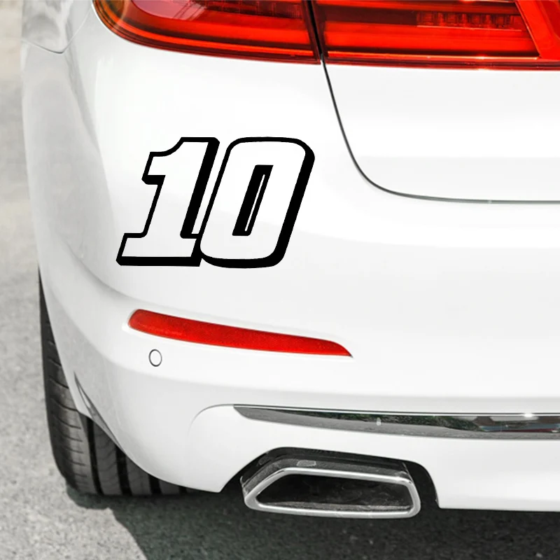 Number 10 Racing Helmet Motorcycle Stickers Funny 3D JDM Vinyl Decals on Auto Window Door Bumper Body Motorcycle Accessories