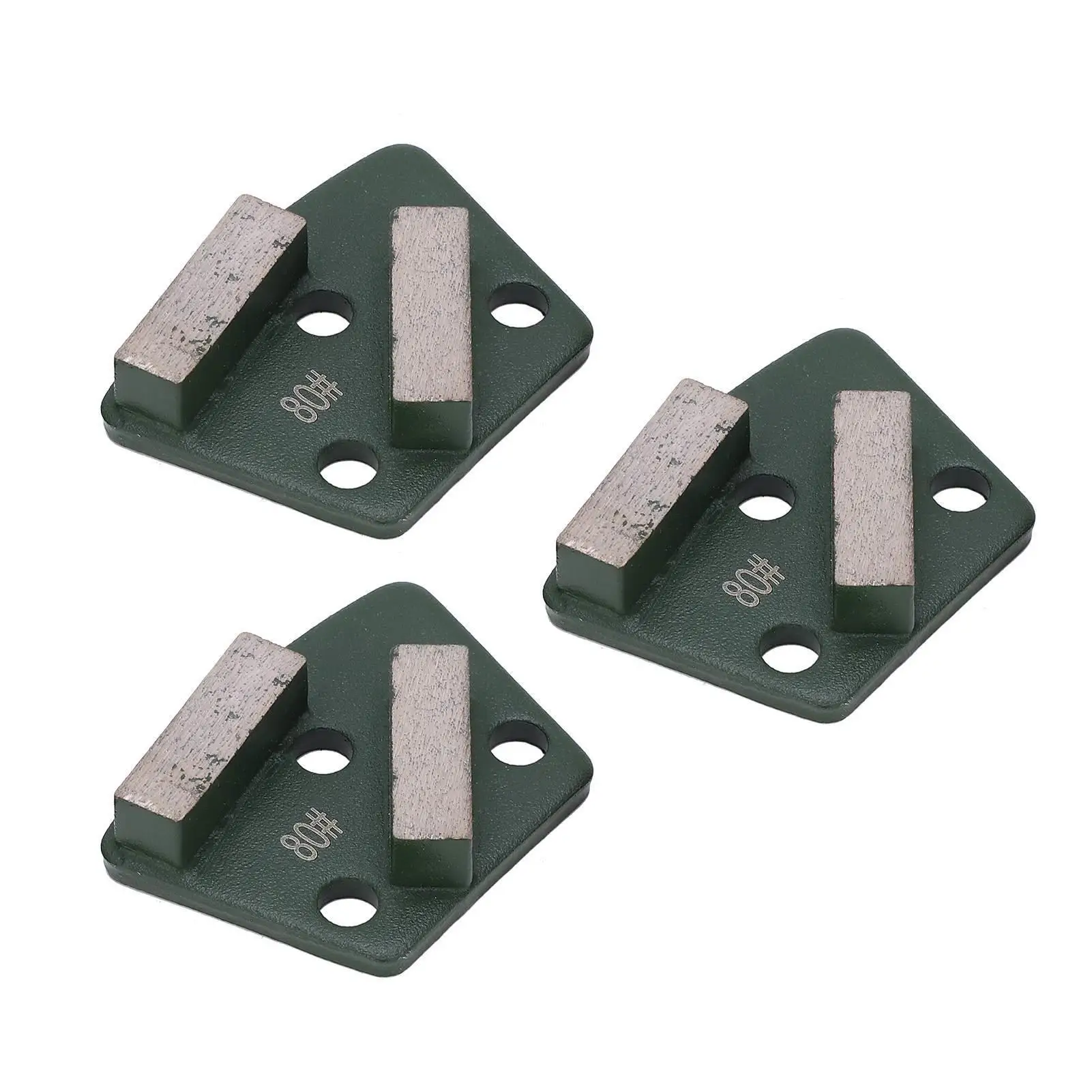 

Trapezoid Grinding Shoes 3Pcs Concrete Floor Aggressive Cutting Green 80# Grinding Block with 2 Teeth