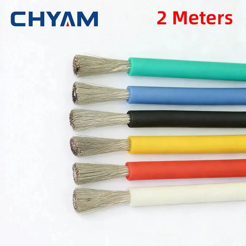 2M Cable Soft Silicone Wire 10AWG 11 12 13 14 15 16 17 18 20 22 24AWG Heat Resistance 200 ° Cold Resistance -60 ° High Quality