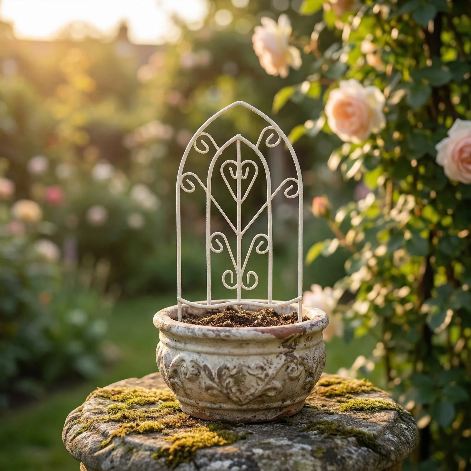 Metal Garden Fence Vintage Decorative Wire Border for Flower Beds Balcony Patio Window Sill Outdoor Decor