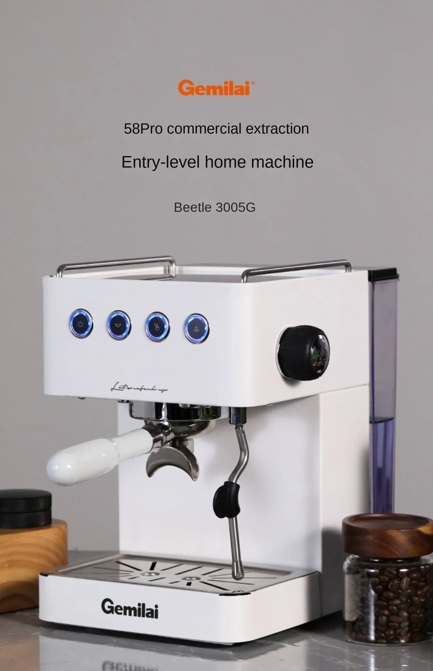 Gemilai CRM3005G Home Coffee Machine Semi Automatic Office Small Italian Concentrated Steam 220V