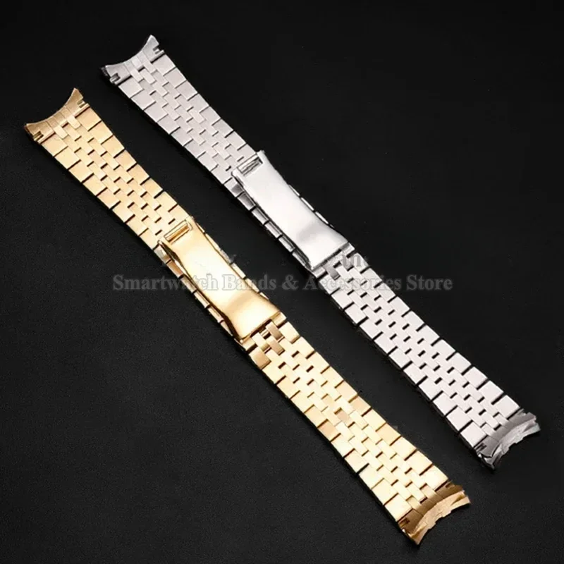 13 مللي متر 17 مللي متر 20 مللي متر 21 مللي متر ل رولكس ل اليوبيل الفولاذ المقاوم للصدأ حزام ساعة اليد نهاية منحنية معدنية قابلة للطي مشبك سوار إكسسوارات