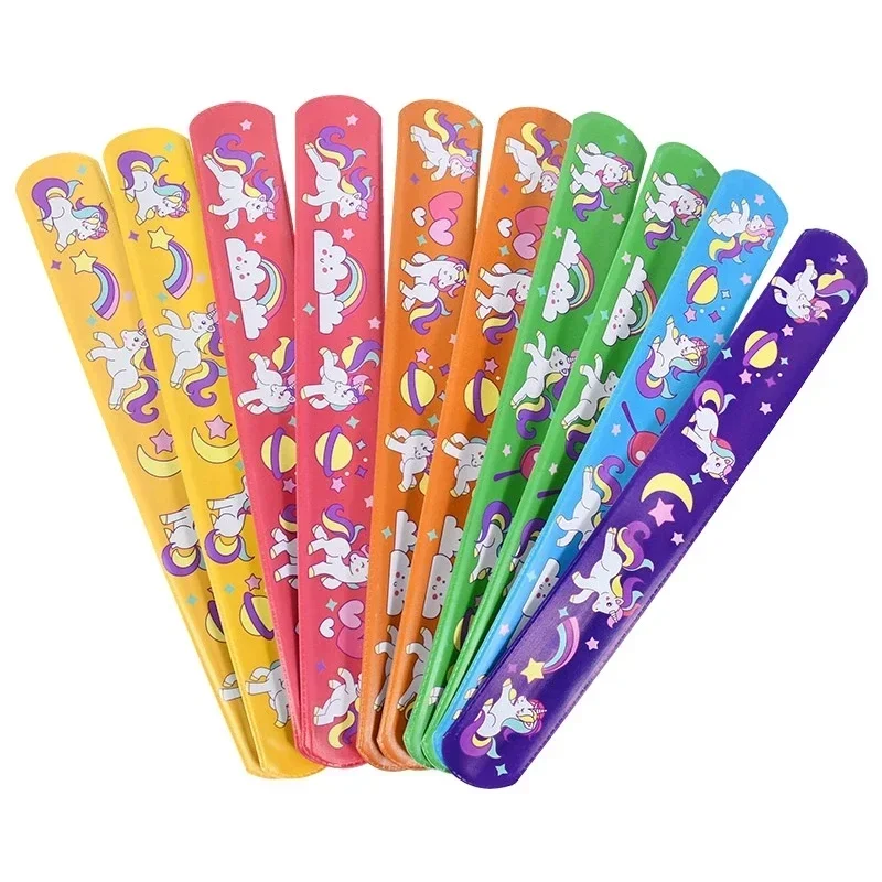 10-Pack Mermaid Princess Pat Ring Bracelets for Girls Unicorn Themed Party Favor Gift