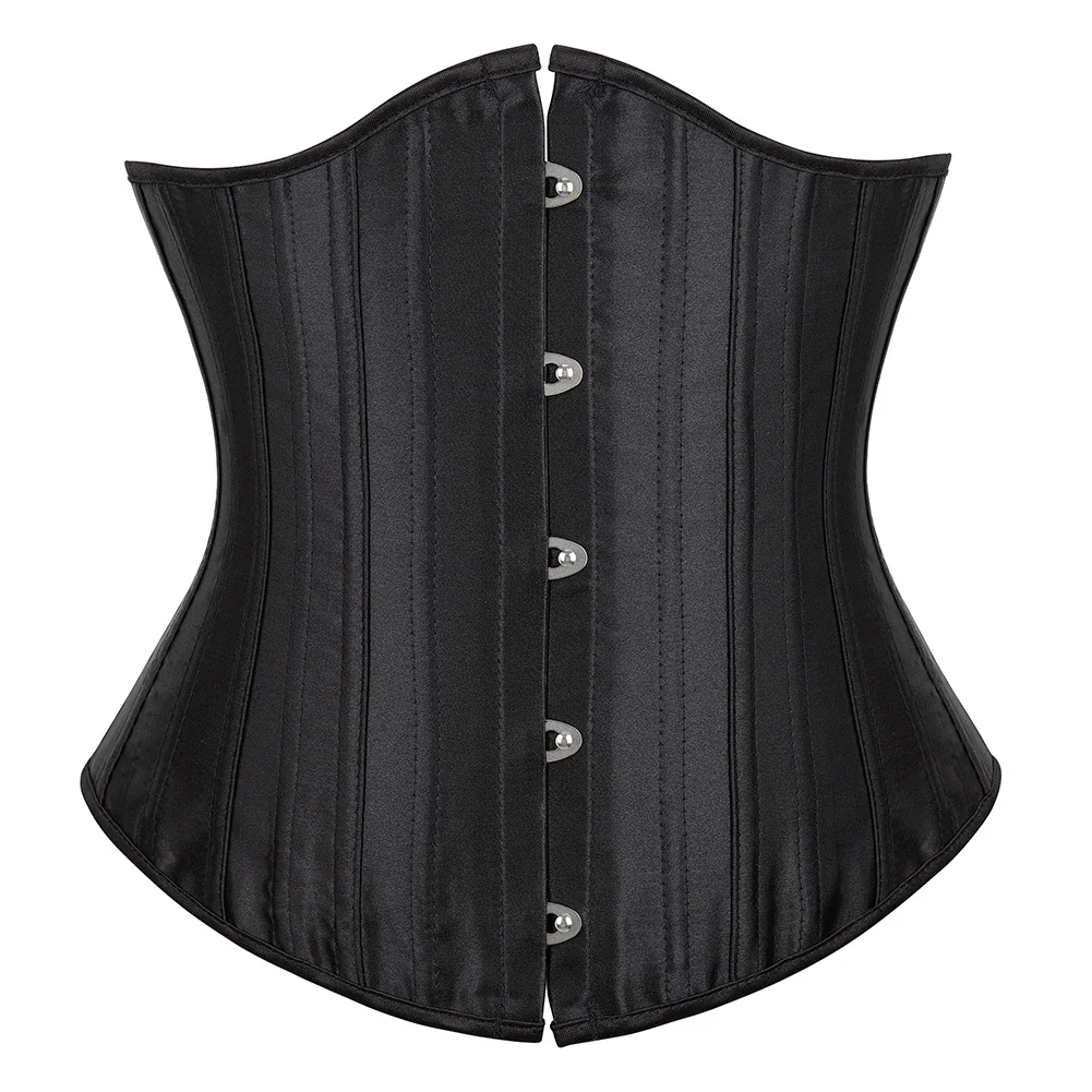 Women Corset Top Vintage Gothic Underbust Bustier Steel Bones Basques Body Shaper Waist Cincher Korset