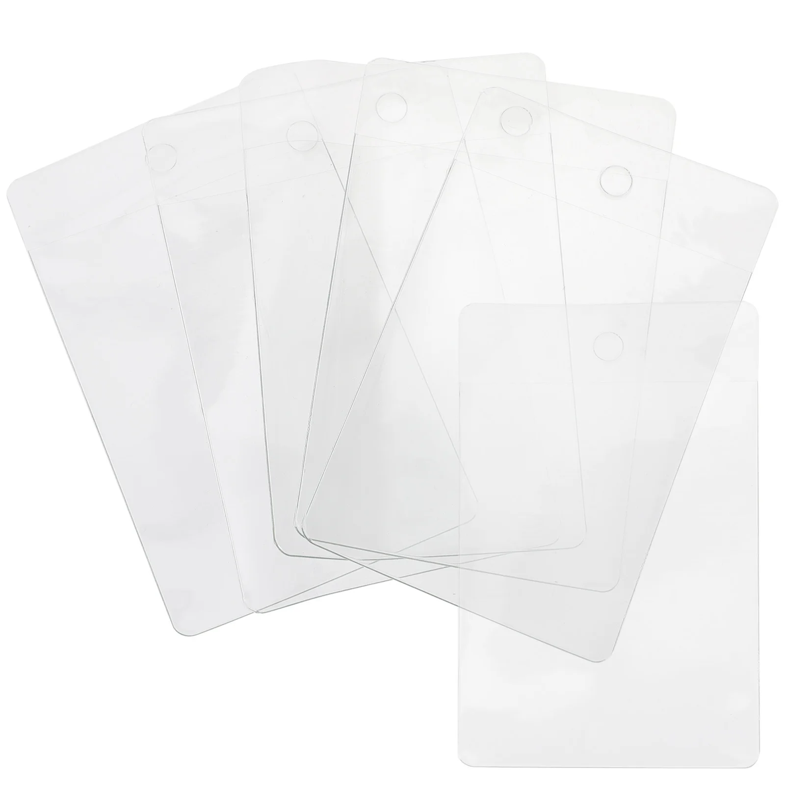 100Pcs PVC Card Sleeves Clear Durable Reusable Label Covers Protective Card Holders for Office School Home Organization