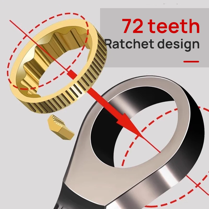 Šifrovací klíč ráčnový hasák sada 72 zub mechanismus prsten kroutící moment nástrčkový hasák sada metrika kombinace ráčnový spanners sada auto oprava nástroje