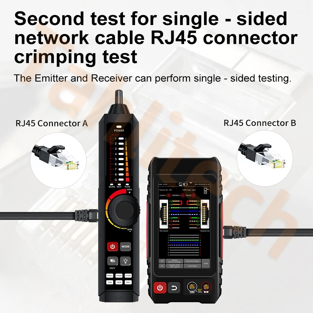 UTP RJ45 Network Cable Tracer TDR Tester with PD Power Detection PoE Detector Optical Power Meter Visual Fault Locator for Netwo
