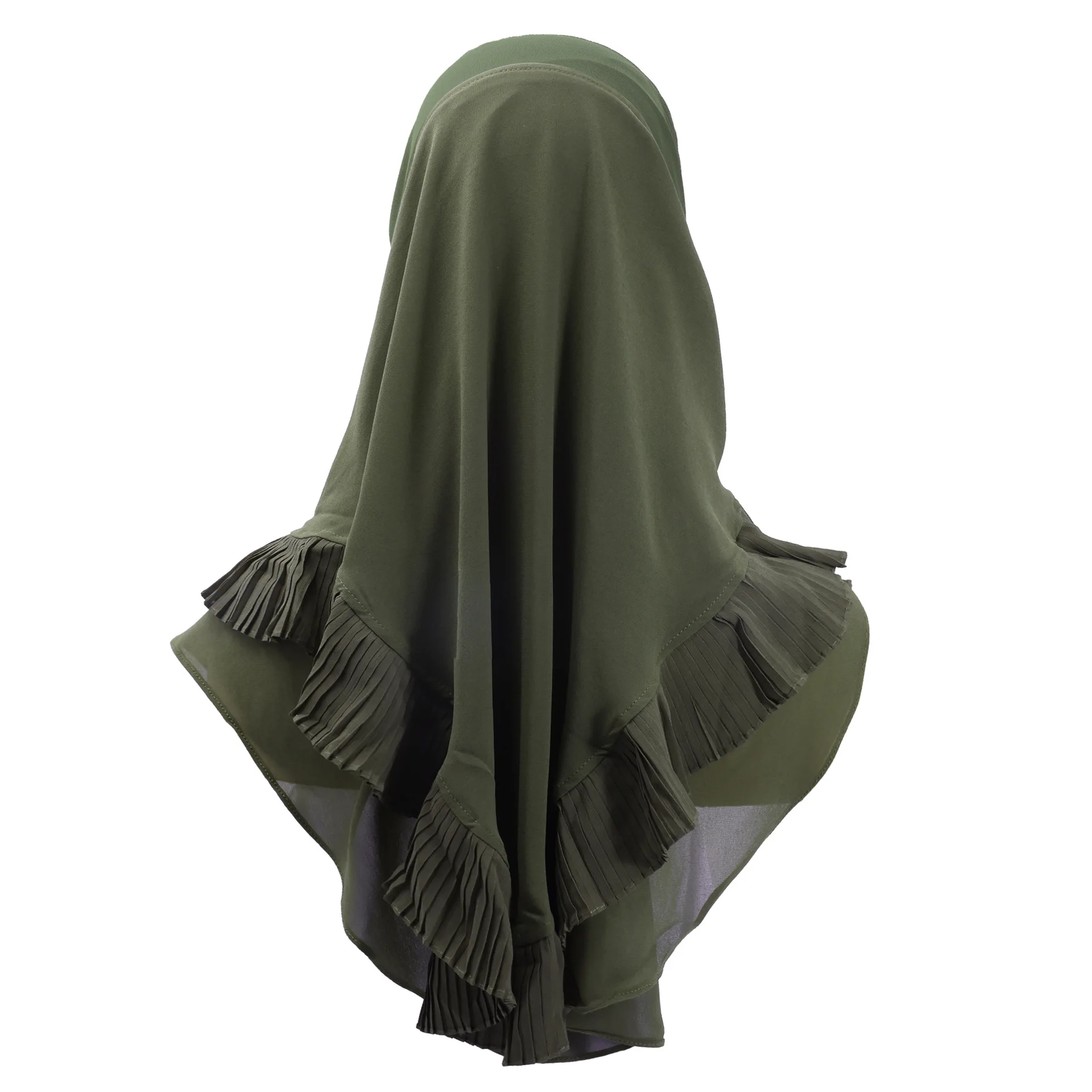 

Высокое качество исламский хрустальный льняной двухслойный плиссированный малайский платок мгновенный шарф пуловер с рюшами женский мусульманский хиджаб тюрбан