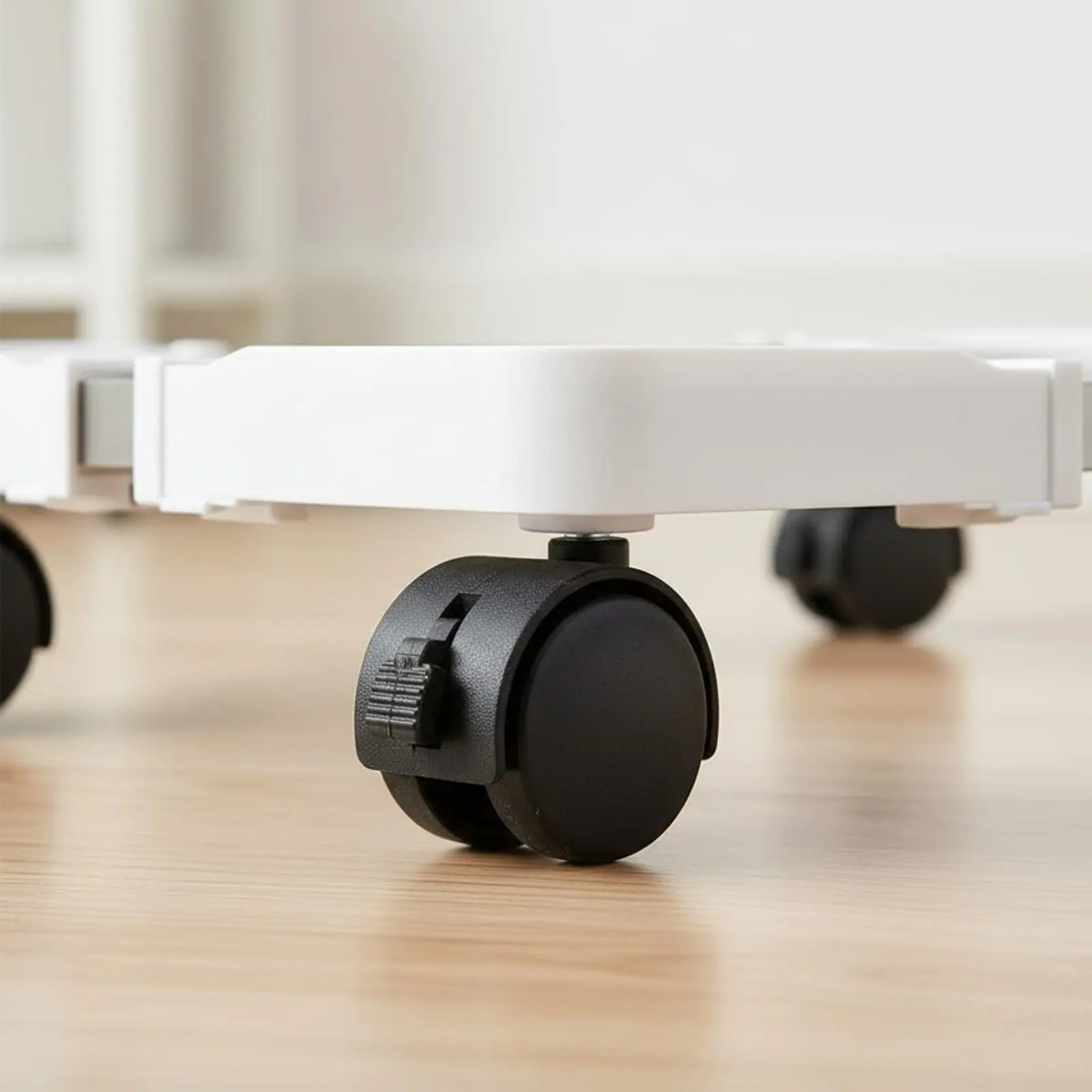 Rolling PC Desktop Stand Locking Wheels Computer Desktop Holder Mobile PC Holder Universal Fit Tech Furniture Anti-Slip Rails