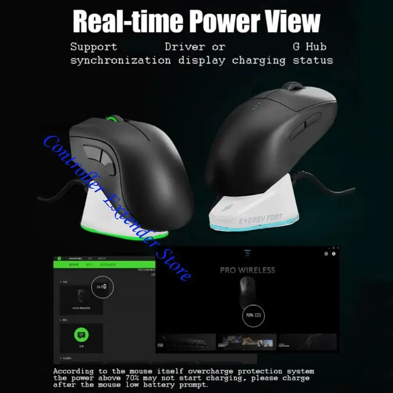 

N84B LED MOSE MOUSE Зарядка для зарядки мыши для GPW4/G502/X/G903 Беспроводные игровые аксессуары