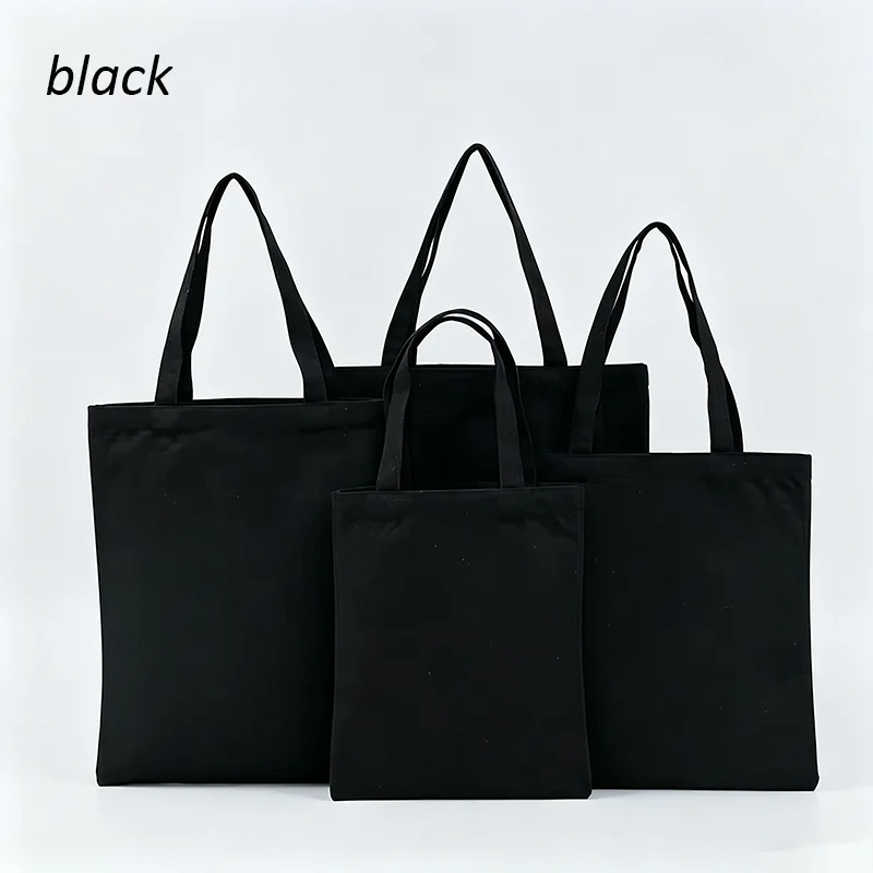 10pcs/lot Custom Logo 10oz Canvas Shoulder Bags Beige/Black/White Eco-Friendly Shopping Bag Personalize Large Capacity Handbags