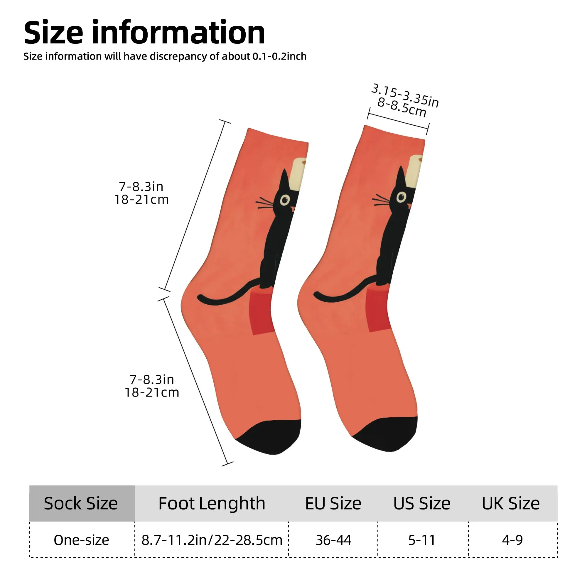 Custom Black Cat with Toilet Paper Men Women Crew Socks Unisex Fun  Spring Summer Autumn Winter Dress Socks view 4