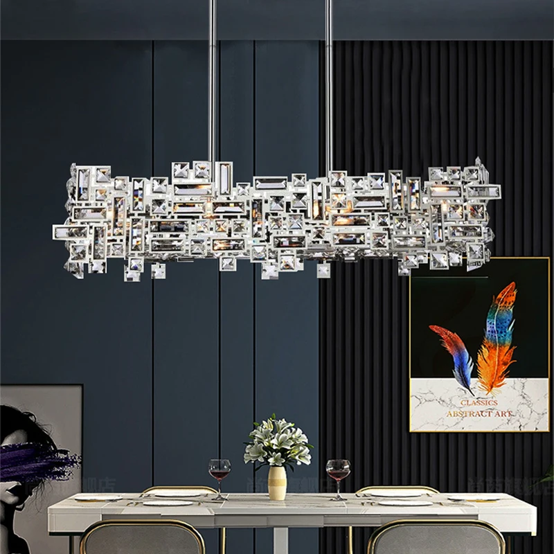 Modern Led Luxury K9 Crystal Dining Room Chandelier Living Room, Kitchen Island, Bedroom Gold Upholstery Lighting Chandelier