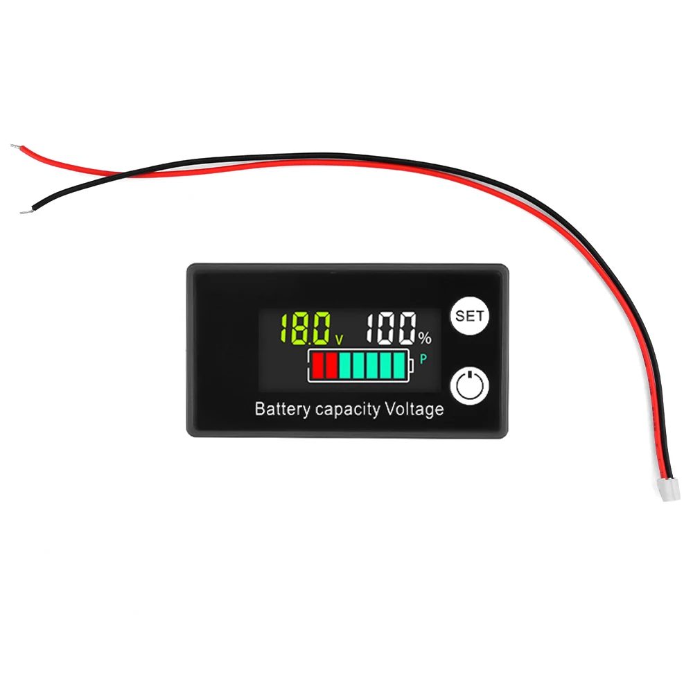 Battery Capacity Indicator DC 8V-100V Lead Acid Lithium LiFePO4 Car Motorcycle Voltmeter Voltage Meter Gauge 12V 24V 48V 72V