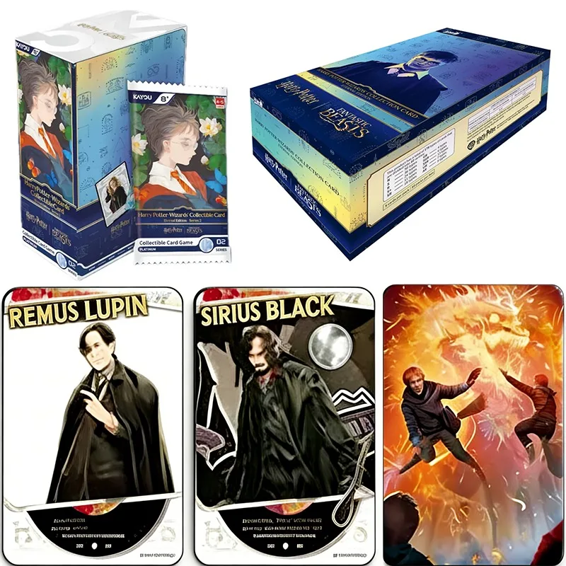 Tarjetas Coleccionables Originales KAYOU de Harry Potter, Versión en Inglés, Serie de Magos, Edición Limitada, Regalos Navideños para Niños