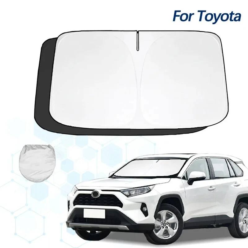 Para toyota rav4 xa40 xa50 pára-brisa sun sombra protetor de viseira de sol blocos dobráveis raios uv manter seu refrigerador do carro