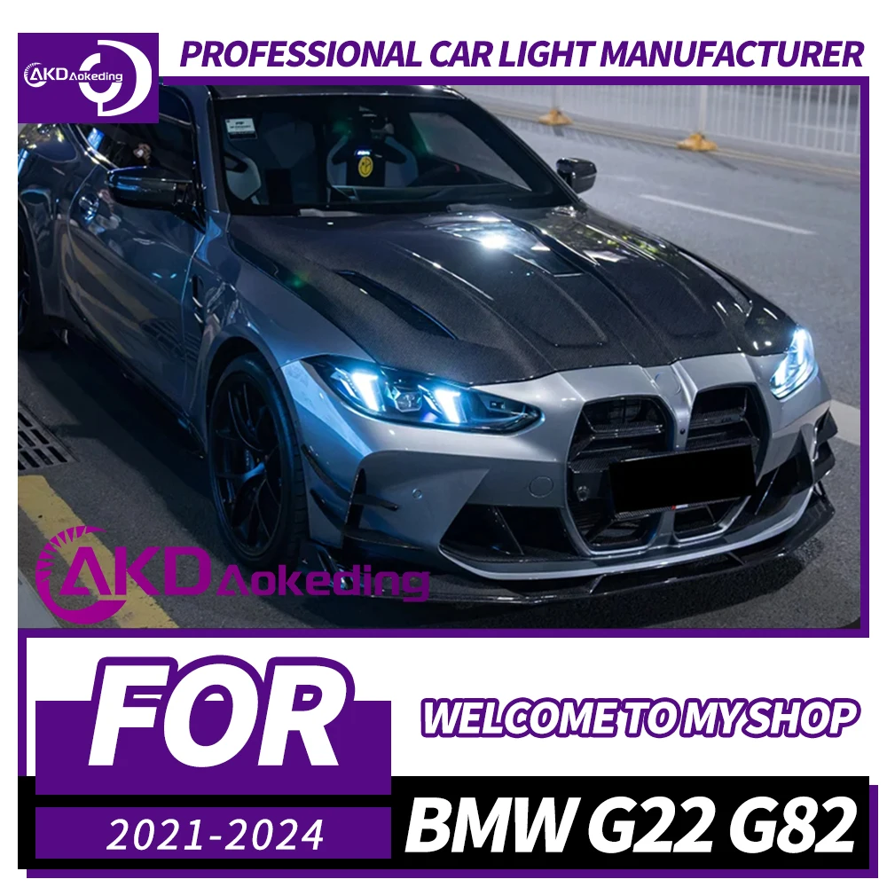 

Фара AKD для BMW 4 серии G22 G82 Светодиодные фары 2020-2023 M4 Фари DRL Указатель поворота Дальнего света Объектив проектора Angel Eye