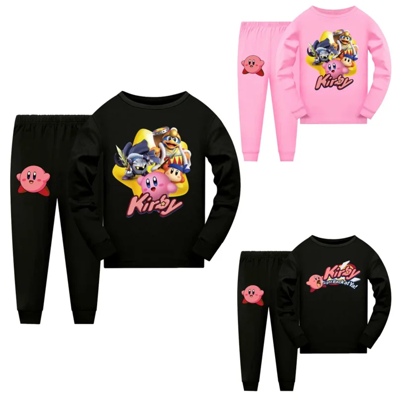 Kids long sleeve pajamas sets K-Kirbys girls nightwear spring autumn boys sleepwear animal pyjamas for 3 to 12 years