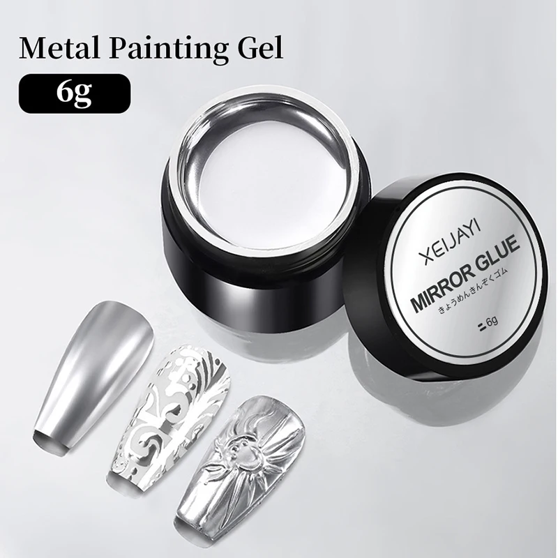 6g argent métal effet ligne fleur dessin Gel tremper couleurs transparentes peinture Gel vernis UV Nail Art Gel