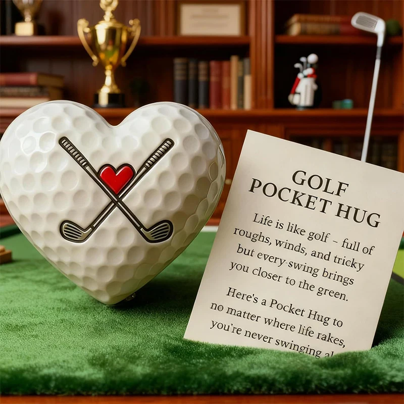 Golf Pocket Hug, Inspirational Golf Gift With Encouraging Message Card, Small Gift For Golf Lovers, Thoughtful Golf Present