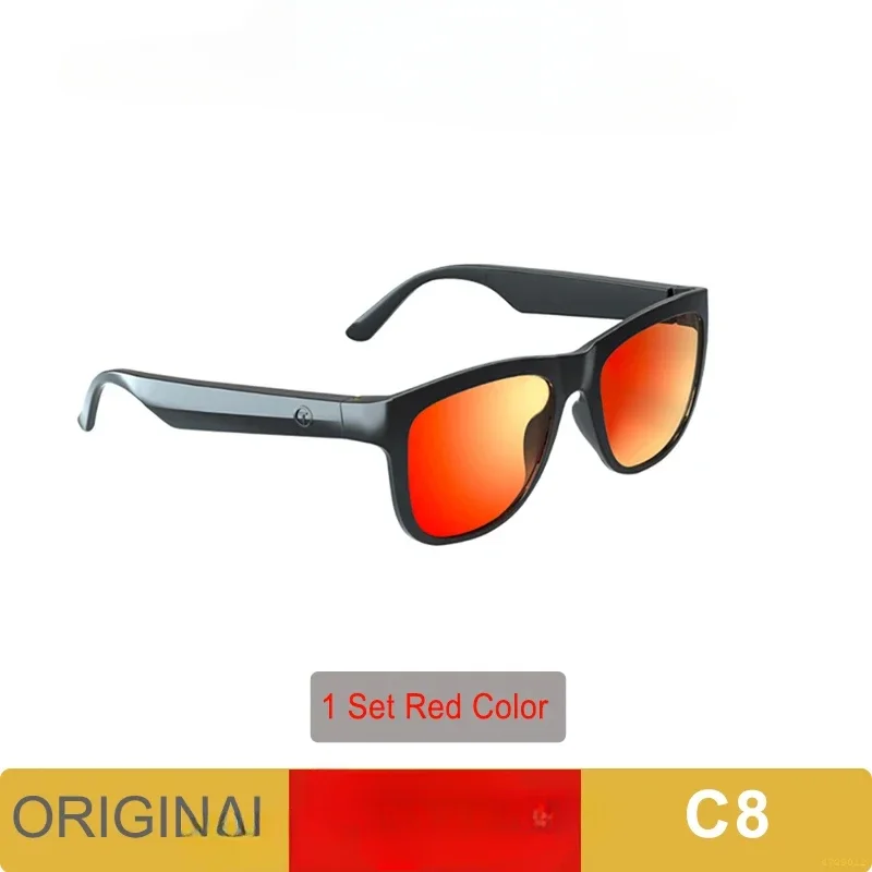 New High-tech C8 Glasses Earphone Wireless Bluetooth 5.0 Headphone Light Weight Sunglasses Earbud HiFi Stereo Driving Headset