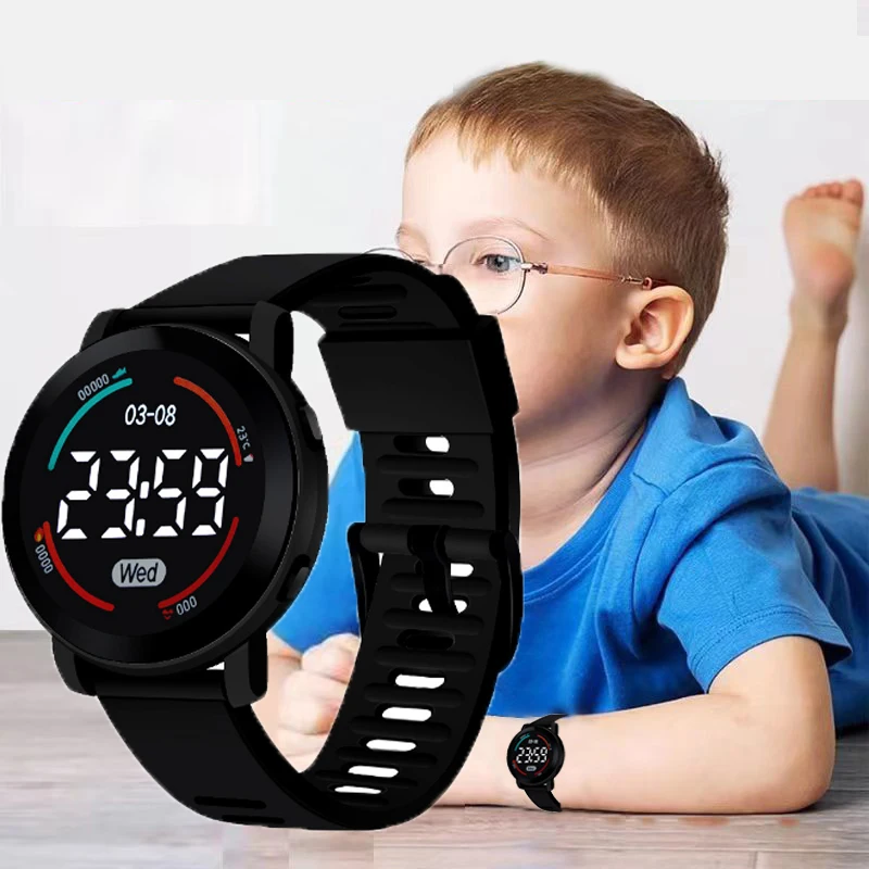 Zegarki dla dzieci Luminous wodoodporny zegarek sportowy dla dzieci pasek silikonowy LED cyfrowy zegarek elektroniczny dla chłopców Gril reloj niño