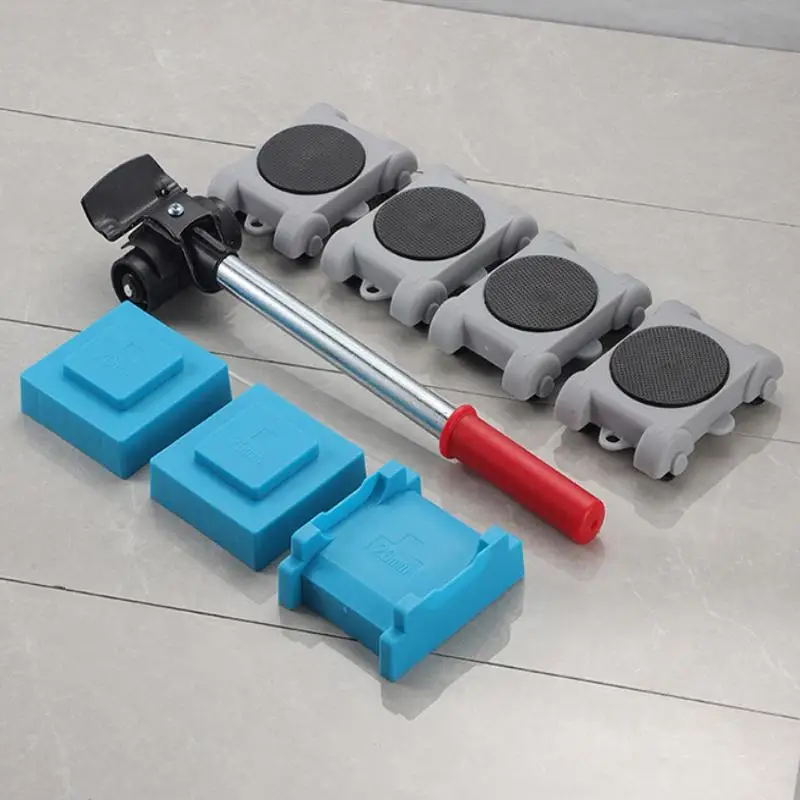 Heavy Duty Furniture Lifter 5 8Pcs Roller with Wheel Bar Moving Appliance Device for Home Bedroom Office Use