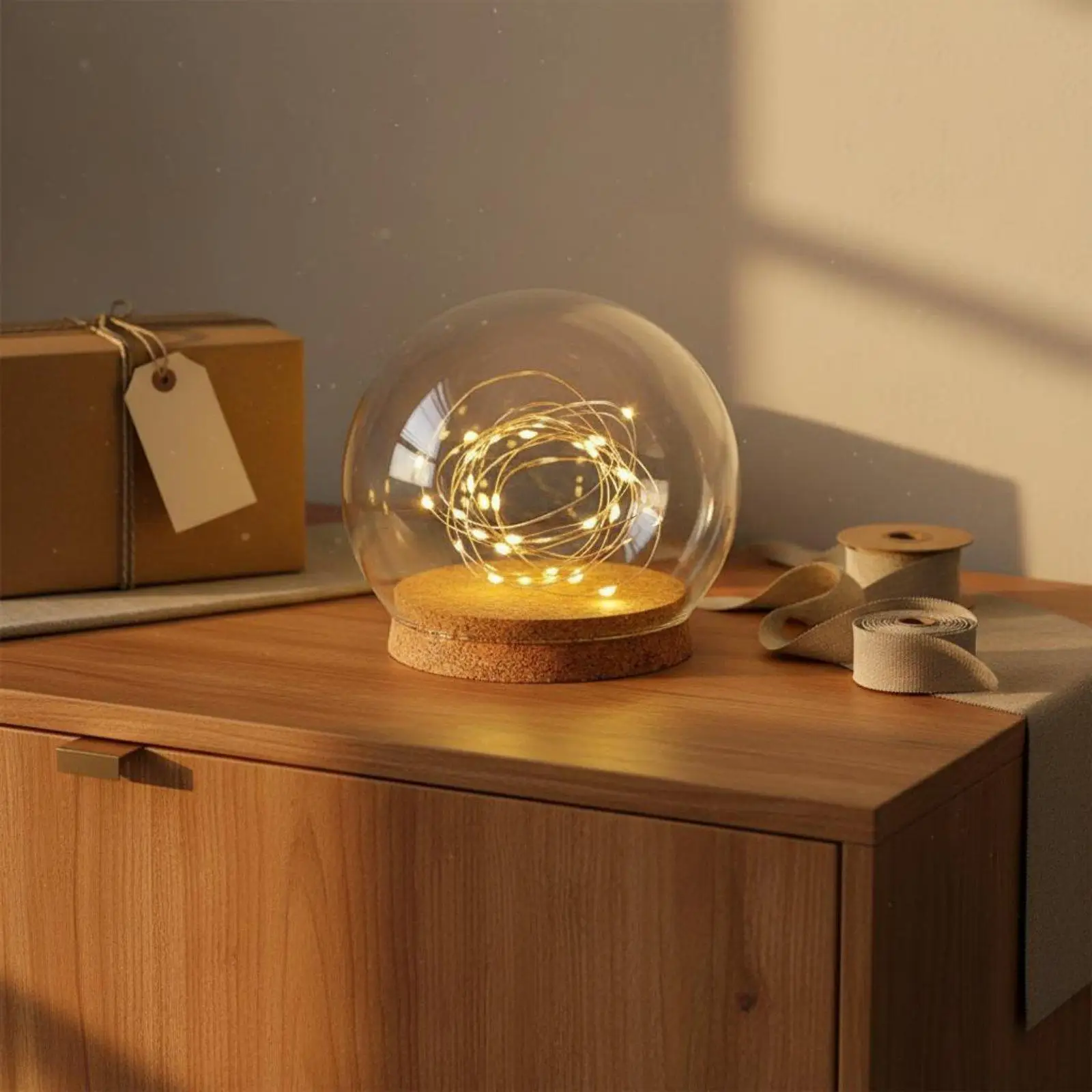 Borosilicate Glass Display Dome with Cork Base for Preserved Flowers Miniature Figurines Dustproof Showcase Decor