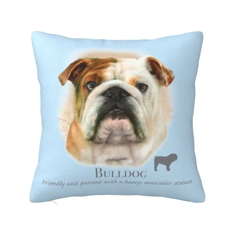 Bulldog Throw Pillow Case 45*45cm Decorative Pet Dog Cushion Cover Velvet Polyester Pillowcase Double-sided Printing