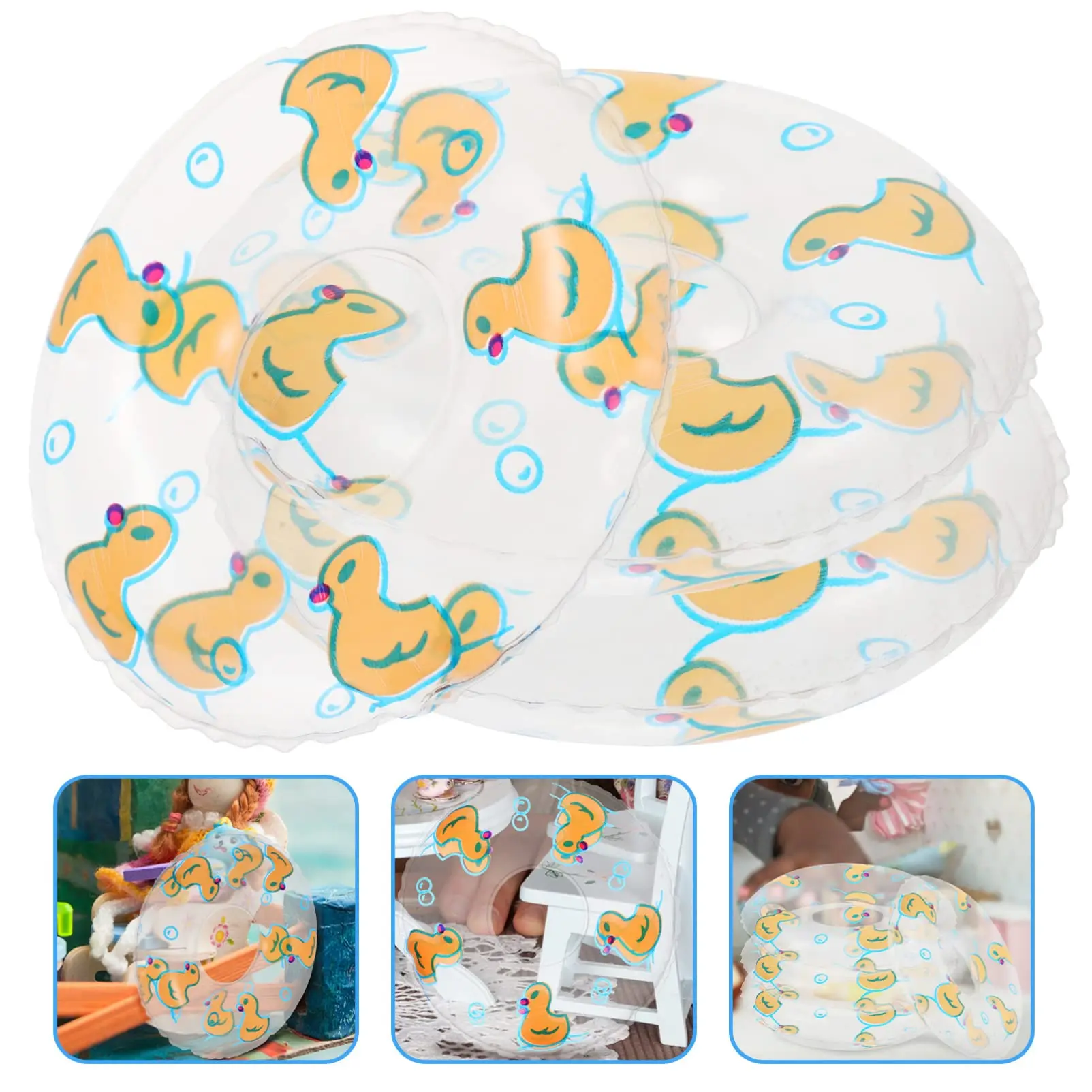 10Pcs Kids Mini Swim Ring Bath Toy Summer Swimming Pool Float Ring Toys for Rubber Ducks Dolls Inflatable Bath Toy