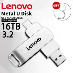 Lenovo 16TB 3.0 USB flash drive impermeabile Type-C USB metal pen drive ad alta velocità 2TB 512GB adatto per dispositivi di archiviazione del computer