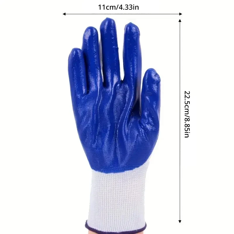 12 Pairs Thin Latex Non-slip Wear-resistant Work Gloves, Rubber Dip Glue Rubber Skin Thickened Thin Gloves, Labor Protection image 6