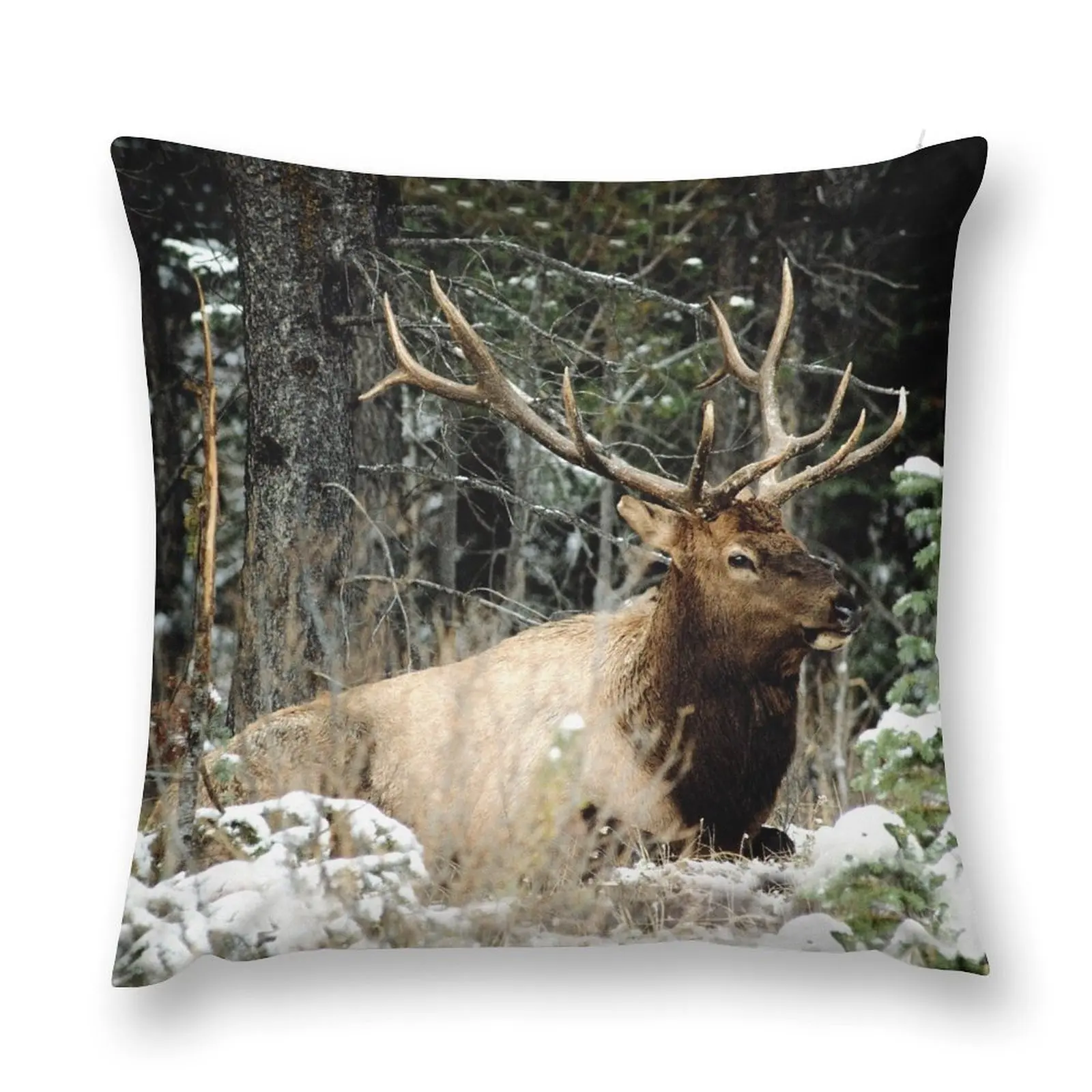 

Bull Elk Throw Pillow Embroidered Cushion Cover Pillowcases Cushion Covers Sofa christmas pillowcases autumn pillowcase pillow