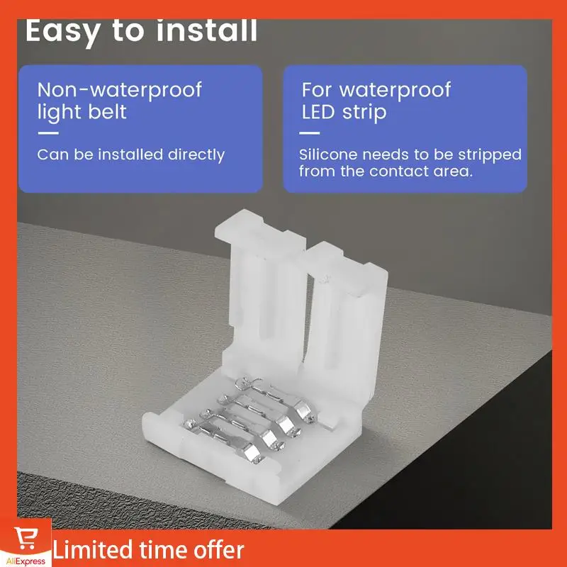 Fresh LED Light Strip Connectors 4 Pin RGB LED Lights Connectors,Gapless Connectors,L Shape Connectors For SMD 5050 LED Strip